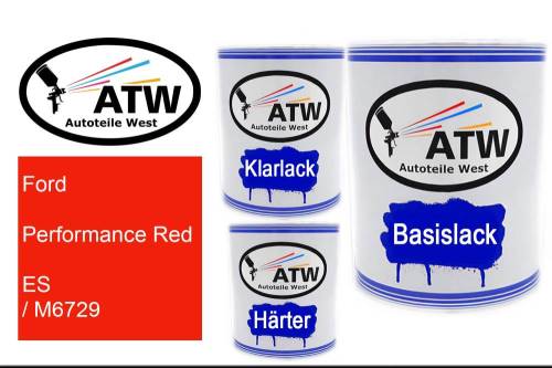 Ford, Performance Red, ES / M6729: 1L Lackdose + 1L Klarlack + 500ml Härter - Set, von ATW Autoteile West.